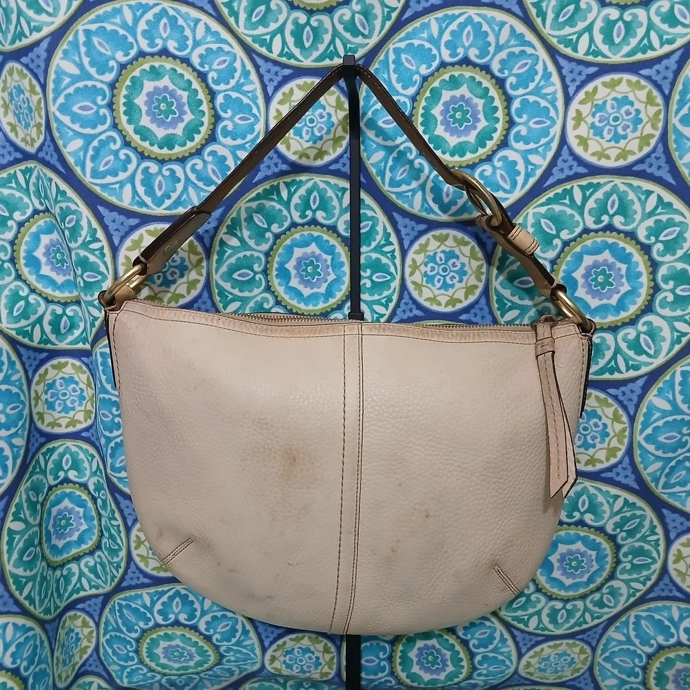Coach Cream Leather Soho Hobo Bag 11838 Vintage Y2K Crescent Shoulder Purse